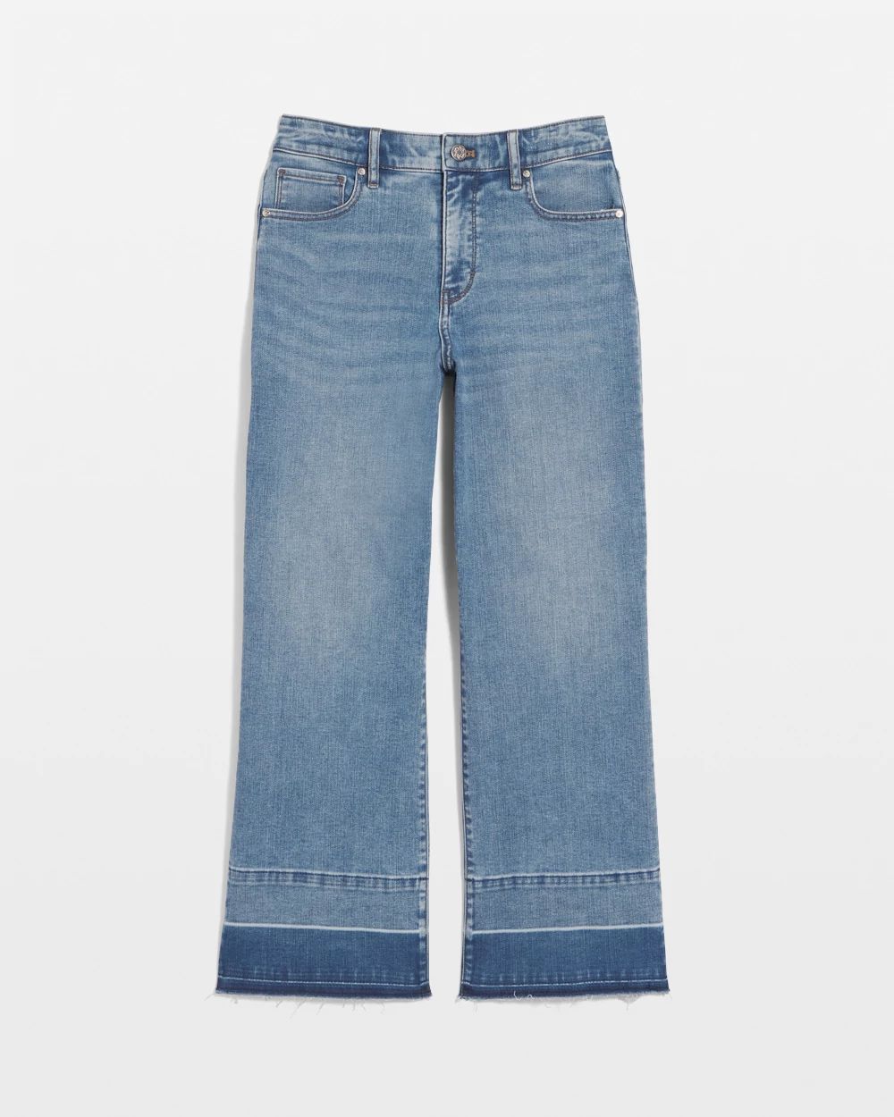 High-Rise Released Hem Wide Leg Cropped Jean